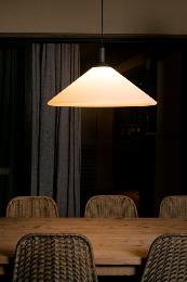 Colgante SAIGON OUT Cono gris/blanco mate Faro