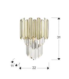 Aplique TIARA Oro - Schuller. Bombilla LED G9
