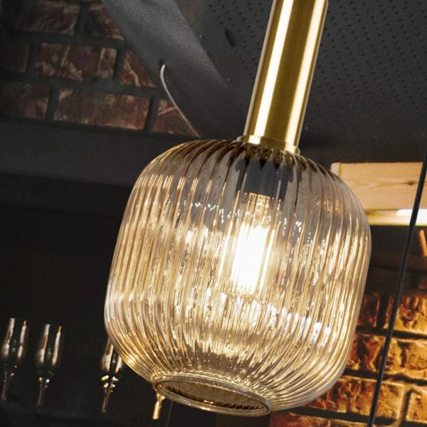 Lampara 1 luz NORMA ambar - Schuller. Bombilla E27