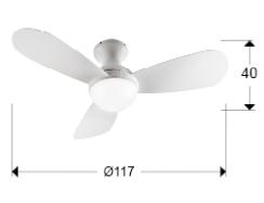 Ventilador VITO Blanco - Schuller - Motor DC LED Ø117cm