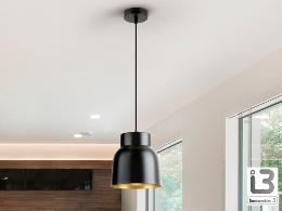 VULCANO LAMPARA 1L -NEGRO/ORO - ILUMINACION i3 By SCHULLER