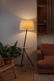 Lampara de pie tripode TREEWOOD con mesa fresno Faro