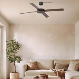 Ventilador POLEA Negro FARO - Motor DC sin luz Ø132cm.