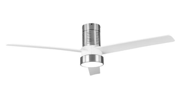 Ventilador TEO Níquel/Blanco - Fabrilamp  Motor DC, luz LED Ø139cm