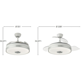 Ventilador Musical MATANUSKA Blanco - Fabrilamp. Motor DC Ø108cm