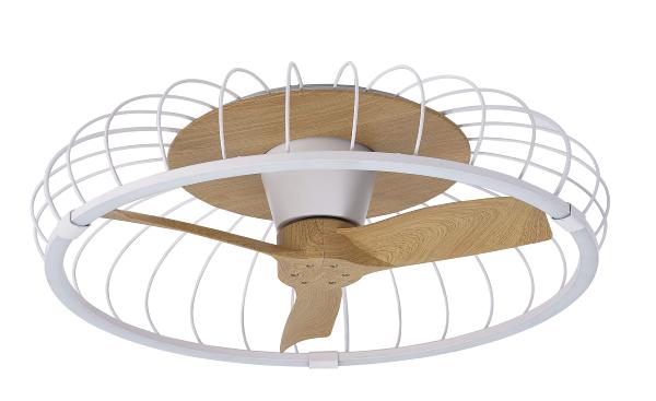 Ventilador NATURE Blanco/Haya - Mantra. Luz LED Ø79cm