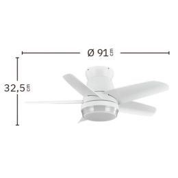 Ventilador Neutron Blanco Fabrilamp - Motor DC Ø91cm