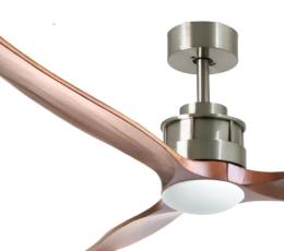 Ventilador CORON Niquel Nogal Sunaca LED - Motor DC 132cm Ø.