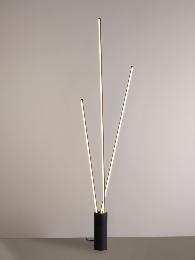 Lampara de pie Vertical Mantra Negra - 3 Luces LED - 180cm